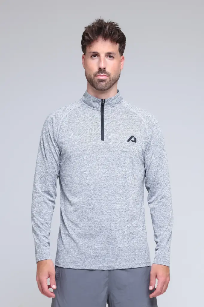 [8721352440185] Active Half Zip Long Sleeve (Grey, S)